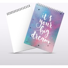 My Mia Art It's Your Big Dream  Sert Kapak Spiralli Bloknot, 12X17 cm