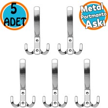Nzb (5 Adet) Metal Krom Portmanto Mobilya Vestiyer Duvar Dolap Elbise Kıyafet Askısı Askılığı Askılık