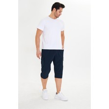 Erkek Stretchfit Kargo Cepli Esnek Kapri Lacivert 6035-L