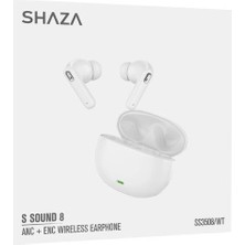 Shaza S Sound 8 Gürültü Azaltma Enc 4 Mikrofonlu Bluetooth 5.3 Tws Kulaklık Beyaz