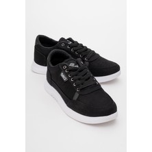 Ccway Erkek Bağcıklı Kot Spor Ayakkabı SİYAH BEYAZ