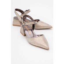 Ccway Kadın Topuklu Ayakkabı Light Altın Dalgalı