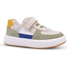 Milan Erkek Çocuk Çift Cırtlı Hakiki Deri Bej Rengi Günlük Ayakkabı