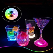 Nessiworld Renkli LED Işıklı Bardak Altlığı - Dekoratif (12 Adet, Pilli)