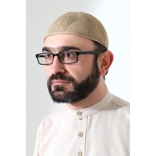 İhvan Online Berra Çelik Örme Dantel Namaz Takkesi Bej