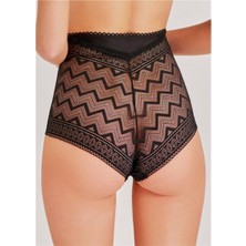 Magic Form 948 Zigzag Dantelli Yüksek Bel Külot - Siyah