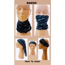 Bagoo Siyah Atatürk Desenli Boyunluk