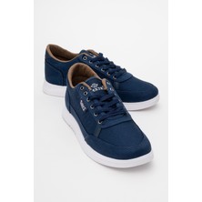 Ccway Erkek Bağcıklı Kot Spor Ayakkabı MAVİ BEYAZ