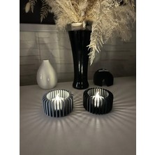 Moderntasarım Mumluk(2'li Siyah Vegri Renklerde)
