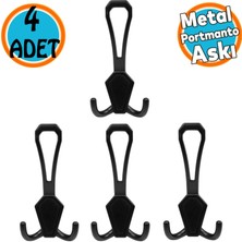 Nzb Metal Siyah Portmanto Mobilya Vestiyer Duvar Dolap Elbise Kıyafet Askısı Askılığı Askılık (4 Adet)