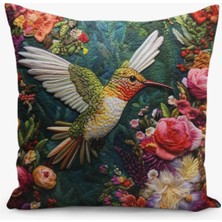 Çift Taraflı Dijital Baskı Kırlent Kılıfı Bahar Desenli