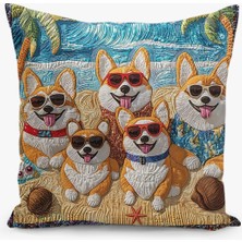 Çift Taraflı Dijital Baskı Kırlent Kılıfı Bahar Desenli