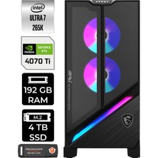 Msı Mpg Infınıte X3 Aı Intel Core Ultra 7 265K 192GB 4tb SSD RTX4070TI/16GB Windows 11 Home Masaüstü Bilgisayar & Per4 USB Bellek 2NUF701SEUP355