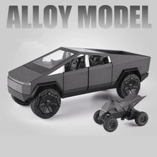 1:24 Teslas Cybertruck Pickup Alaşım Araba Modeli Dietruck Metal Oyuncak Off-Road Araçlar Kamyon Modeli Simülasyon Ses Işık Çocuk Hediyeler (Yurt Dışından)