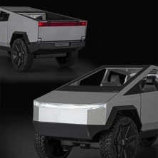 1:24 Teslas Cybertruck Pickup Alaşım Araba Modeli Dietruck Metal Oyuncak Off-Road Araçlar Kamyon Modeli Simülasyon Ses Işık Çocuk Hediyeler (Yurt Dışından)