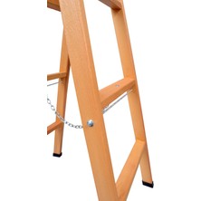Buse Ahşap Merdiven Buse Premium 4+4 Çift Çıkışlı Geniş Basamaklı A Tipi Ahşap Merdiven 140 cm