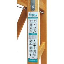 Buse Ahşap Merdiven Buse Premium 4+4 Çift Çıkışlı Geniş Basamaklı A Tipi Ahşap Merdiven 140 cm