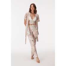 Anıl 11398 Kadın Sabahlık, Bralet ve Pantolon Takım