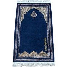 İhvan Online Özel Gün Hediyesi Nakış Işlemeli Isimli Şönil Seccade Lacivert