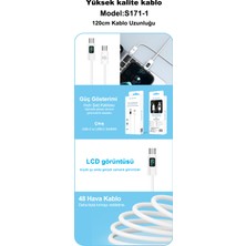 Eagleton S171-1 LCD 60W Usb-C To Usb-C LED Göstergeli Hızlı Şarj Kablosu