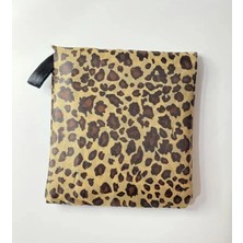 Leopar Desenli Katlanabilir polyester bez Alışveriş , Plaj Çantası