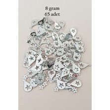 Royaleks Oya Abiye Bileklik Kolye Pleksi Metalik Plastik Pul Gümüş Renk 8 Gram 65 Adet - BNC521