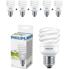 Philips 2700K (Sarı Işık) Enerji Tasarruflu Spiral Ampul (6 Adet) - 1884