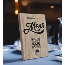 Bk Gift Restoran & Cafe & Barlara Özel Doğal Ahşap Qr Menü Standı – Metal Ayaklı (10 x 15  cm ), Cafe&bar Için Qr Kodlu Tabela, Qr Kodlu Masa Dekoru - 10 Adet-1
