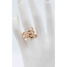 Glare Jewellery Geçişli Turuncu Taş Detay Vip Yüzük