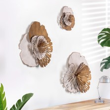 Dekorenzo Name Çiçekli Metal Duvar Dekoru – Ginkgo Biloba Yaprak Dekoru, Otel Cafe Duvar Panosu, CH159-1 (3 Parça)