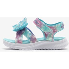 Skechers Jumpsters Mavi Işıklı Sandalet 303109L Aqmt Hafif Yapı ile Büyük Kız Çocuklar İçin