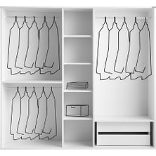 Eva  Mdf 5 Kapaklı Dolap Gardırop