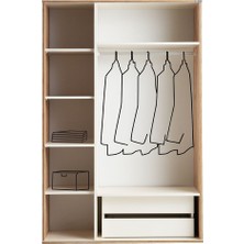 Etna  Mdf 3 Kapaklı Dolap Gardırop