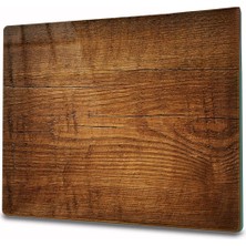 Miabella Home  Eski Ahşap Desenli Cam Kesme Tahtası, Kesme Tablası  Kenarları Oval, Antibakteriyal, Sunum Tahtası