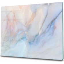 Miabella Home Cam Kesme Tahtası, Kesme Tablası  Kenarları Oval, Antibakteriyal, Sunum Tahtası Pembe DESEN20X 30 cm