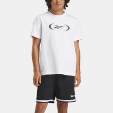 Reebok Basketball Erkek Kısa Kol Tişört Beyaz