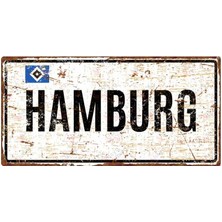 Hamburg - Pas Görünümlü Alüminyum Uv Baskılı Duvar Dekoru - Metal Dekoratif Şehir Tabelası