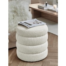 Most Twister Puf 01 Beyaz Bukle Kumaş (Evinize Teslim)