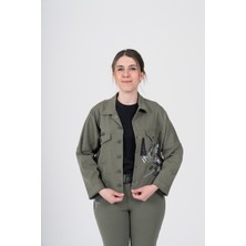 Nihal Eren Butik Büyük Beden Likralı Tasarım Ince Gabardin Ceket
