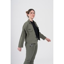 Nihal Eren Butik Büyük Beden Likralı Tasarım Ince Gabardin Ceket