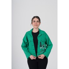 Nihal Eren Butik Büyük Beden Likralı Tasarım Ince Gabardin Ceket