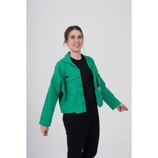 Nihal Eren Butik Büyük Beden Likralı Tasarım Ince Gabardin Ceket