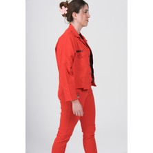 Nihal Eren Butik Büyük Beden Likralı Tasarım Ince Gabardin Ceket