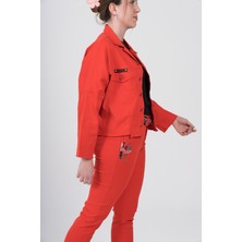 Nihal Eren Butik Büyük Beden Likralı Tasarım Ince Gabardin Ceket