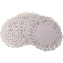 Dantel Kağıt Bardak Altlığı 100LÜ 9 cm Tabak Pasta Muffin Kek Kurabiye Sunum Altlığı Kahve Sunum