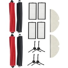 Asgard Grup Roborock Q5+ Uyumlu 2 Adet Ana Fırça 4 Adet Filtre 4 Adet Siyah Yan Fırça 2 Adet Mop