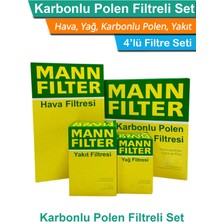 Volvo S40 1.6 D Dizel Mann Filtre Bakım Seti 2005-2007 Hava+Yağ+Yakıt+Karbonlu Polen