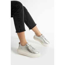 Rodon Kadın Metalik Gümüş Spor Ayakkabı