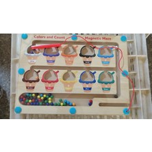 Manyetik Dondurma, Renk ve Numara Labirenti Montessori Aktivite Tahtası
