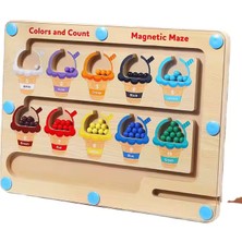 Manyetik Dondurma, Renk ve Numara Labirenti Montessori Aktivite Tahtası